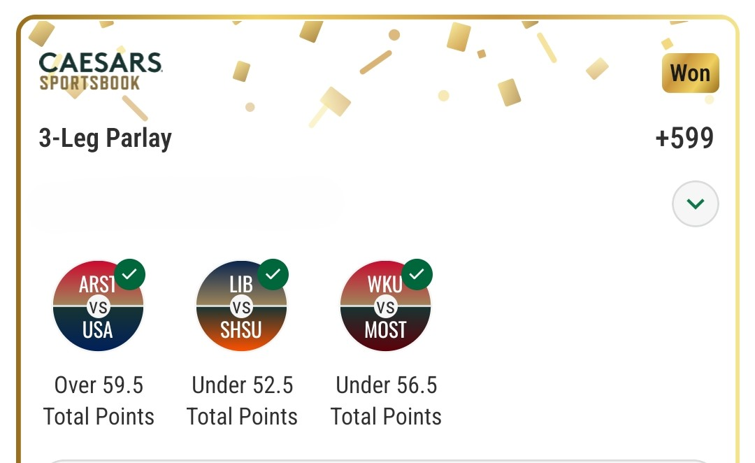 College football — 3-leg parlay